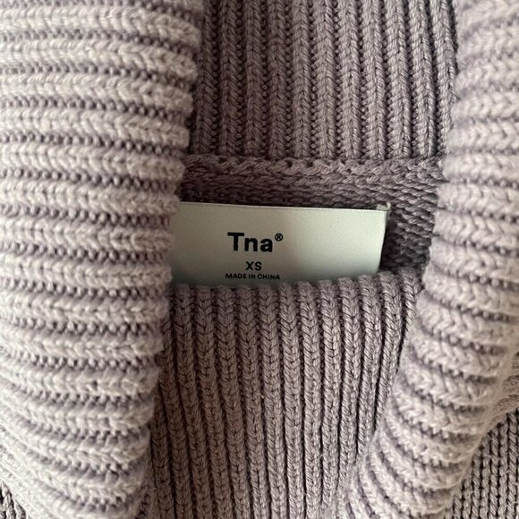 TNA Cotton Purple York Turtleneck Sweater - Size XS - Picture 4 of 5